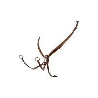 Collier de chasse obstacle en cuir Equestro Cognac