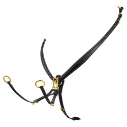 Brustblatt für Hindernisse aus Leder mit Stahlschnallen Equestro Schwarz