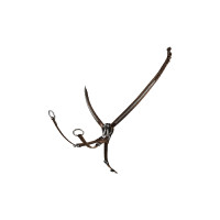 Collier de chasse en cuir avec clincher argenté Equestro Marron foncé