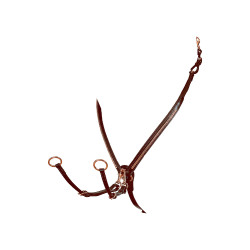 Brustblatt mit Clincher und Gabel aus roségoldenem Leder Equestro