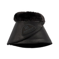 Cloches en cuir écologique avec mouton synthétique et fermeture velcro Acavallo Noir