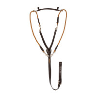 Kinnriemen aus italienischem Kalbsleder und Nylon Acavallo Dunkelbraun