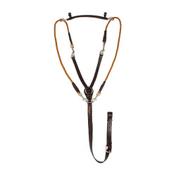 Kinnriemen aus italienischem Kalbsleder und Nylon Acavallo Dunkelbraun