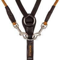 Kinnriemen aus italienischem Kalbsleder und Nylon Acavallo Dunkelbraun