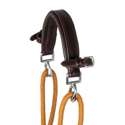 Kinnriemen aus italienischem Kalbsleder und Nylon Acavallo Dunkelbraun