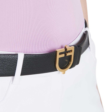 Glatter wendbarer Ledergürtel mit Equestro-Logoschnalle Glatter wendbarer Ledergürtel mit Equestro-Logoschnalle
