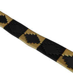 Leder-Gürtel mit Südwest-Motiv Equestro Schwarz / Beige / Schwarz