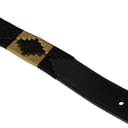 Leder-Gürtel mit Südwest-Motiv Equestro Schwarz / Beige / Schwarz