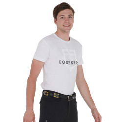 Leder-Gürtel mit Südwest-Motiv Equestro Schwarz / Beige / Schwarz