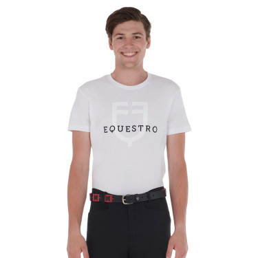 Ledergürtel mit geometrischem Muster Equestro Schwarz / Blau / Bordeaux Mehrfarbig