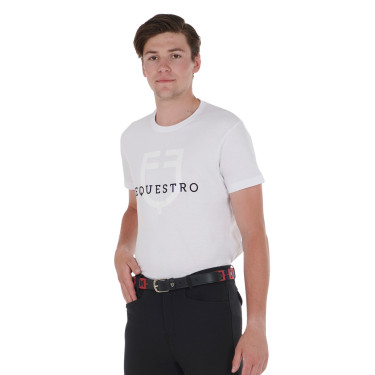 Ledergürtel mit geometrischem Muster Equestro Schwarz / Blau / Bordeaux Mehrfarbig