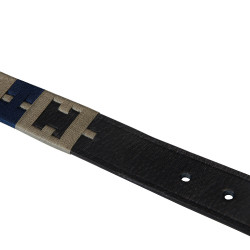 Ledergürtel mit geometrischem Muster Equestro Schwarz / Marine / Grau Mehrfarbig