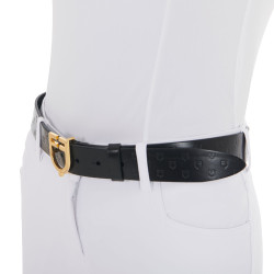 Ledergürtel mit Logo und Logo-Schnalle Equestro Ledergürtel mit Logo und Logo-Schnalle Equestro