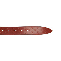 Ledergürtel mit Logo und Logo-Schnalle Equestro Gold / Cognac Braun