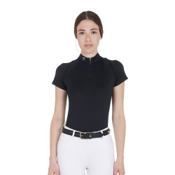 Leder-Gürtel mit silbernen Nieten Equestro Schwarz / Silber