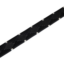 Leder-Gürtel mit schwarzer und weißer Stickerei Equestro Schwarz