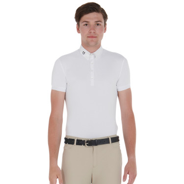 Leder-Gürtel mit schwarzer und weißer Stickerei Equestro Schwarz