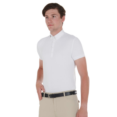 Leder-Gürtel mit schwarzer und weißer Stickerei Equestro Schwarz