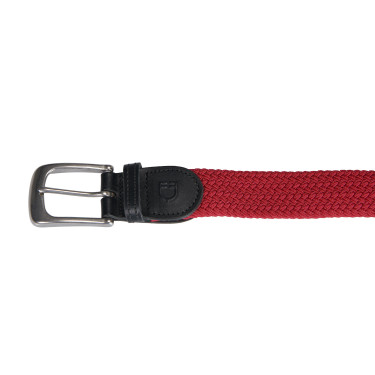 Ceinture élastique motif croisé Equestro Bordeaux