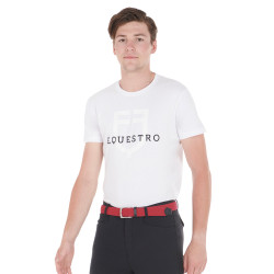 Ceinture élastique motif croisé Equestro Bordeaux