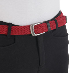 Ceinture élastique motif croisé Equestro Bordeaux