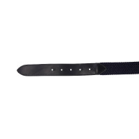 Elastischer Ledergürtel mit Equestro-Logo-Schnalle Silber / Schwarz Elastischer Ledergürtel mit Equestro-Logo-Schnalle Silber / Schwarz