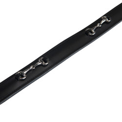 Englischer Ledergürtel mit Eggbutt-Gebiss Equestro Schwarz / Silber