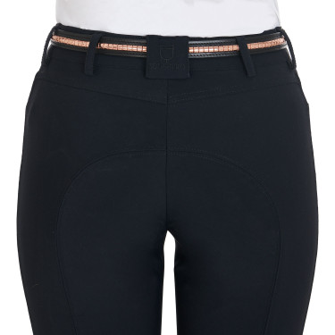 Englischer Ledergürtel mit Roségold-Clincher Equestro Schwarz