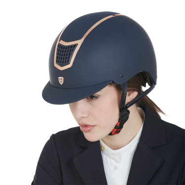 Ultraleichter Helm mit poliertem Rahmen Eclipse Equestro Marine / Roségold Marineblau