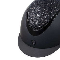 Galaxy Damenhelm mit schmalem Visier und Strass Equestro Schwarz / glänzend schwarz
