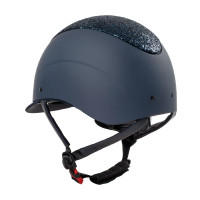 Galaxy Damenhelm mit schmalem Visier und Strass Equestro Marine / glänzendes Marineblau