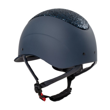 Galaxy Damenhelm mit schmalem Visier und Strass Equestro Marine / glänzendes Marineblau