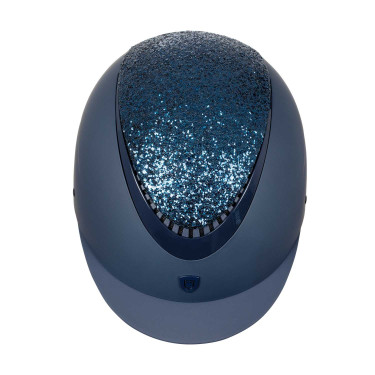 Galaxy Damenhelm mit schmalem Visier und Strass Equestro Marine / glänzendes Marineblau