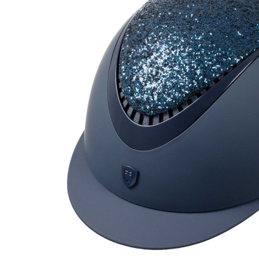 Galaxy Damenhelm mit schmalem Visier und Strass Equestro Marine / glänzendes Marineblau