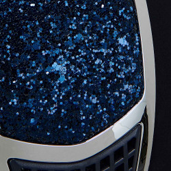 Ultraleichter Samt-Reithelm mit Strasssteinen Eclipse Equestro Marine / Silber Blau