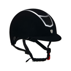 Eclipse-Helm aus einfarbigem Samt (3 Polsterungen) Equestro Schwarz / Silber