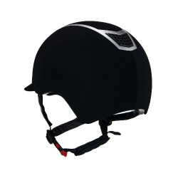 Eclipse-Helm aus einfarbigem Samt (3 Polsterungen) Equestro Schwarz / Silber