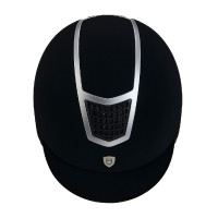 Eclipse-Helm aus einfarbigem Samt (3 Polsterungen) Equestro Schwarz / Roségold