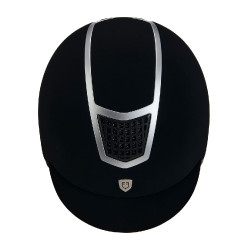 Eclipse-Helm aus einfarbigem Samt (3 Polsterungen) Equestro Schwarz / Silber