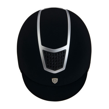 Eclipse-Helm aus einfarbigem Samt (3 Polsterungen) Equestro Schwarz / Silber