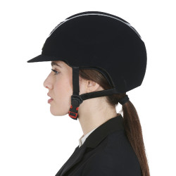 Eclipse-Helm aus einfarbigem Samt (3 Polsterungen) Equestro Schwarz / Silber