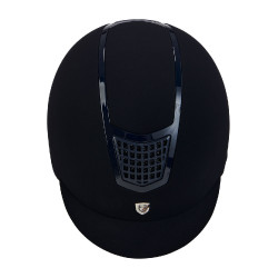 Eclipse-Helm aus einfarbigem Samt (3 Polsterungen) Equestro Marine / Marine Blau
