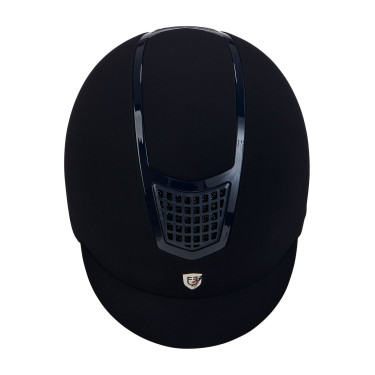 Eclipse-Helm aus einfarbigem Samt (3 Polsterungen) Equestro Marine / Marine Blau