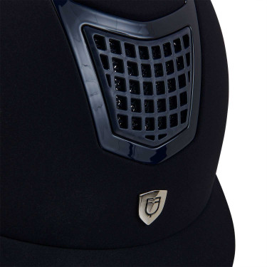Eclipse-Helm aus einfarbigem Samt (3 Polsterungen) Equestro Marine / Marine Blau