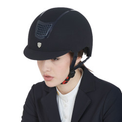 Eclipse-Helm aus einfarbigem Samt (3 Polsterungen) Equestro Marine / Marine Blau