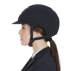 Eclipse-Helm aus einfarbigem Samt (3 Polsterungen) Equestro Marine / Marine Blau