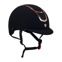 Eclipse-Helm aus einfarbigem Samt (3 Polsterungen) Equestro Schwarz / Roségold