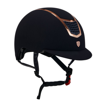 Eclipse-Helm aus einfarbigem Samt (3 Polsterungen) Equestro Marine / Roségold Marineblau