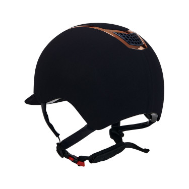 Eclipse-Helm aus einfarbigem Samt (3 Polsterungen) Equestro Marine / Roségold Marineblau
