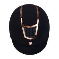 Eclipse-Helm aus einfarbigem Samt (3 Polsterungen) Equestro Schwarz / Roségold